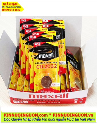 COMBO 01hộp=20vỉ Pin 3v lithium Maxell CR2032H _X.xứ NHẬT (Loại Vỉ 1viên) _Giá chỉ 369.000/Hộp